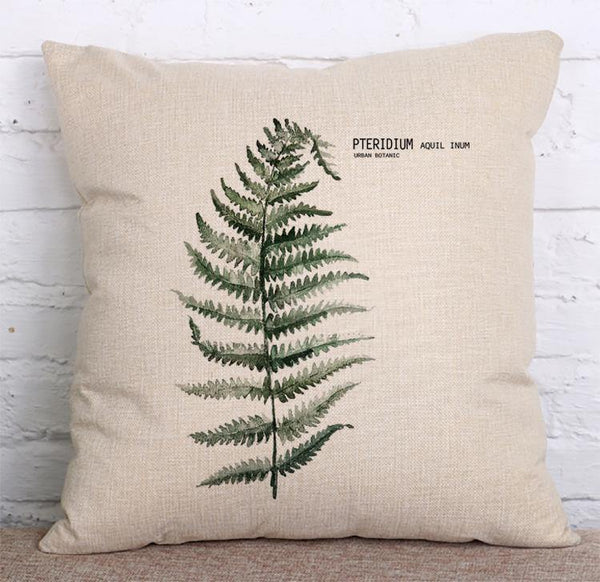 Cushion Cover SET Cotton Linen Throw Pillow, Green Plants - LiYiFabrics