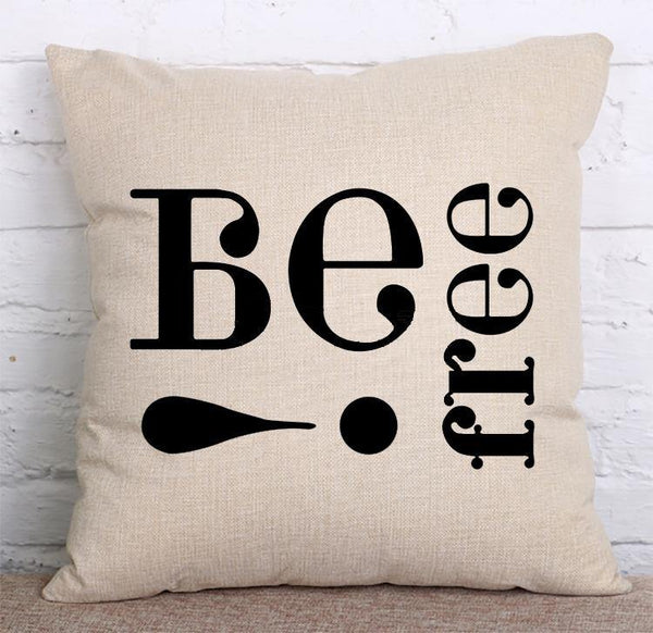 Cushion Cover SET Cotton Linen Throw Pillow, BE FREE Style - LiYiFabrics