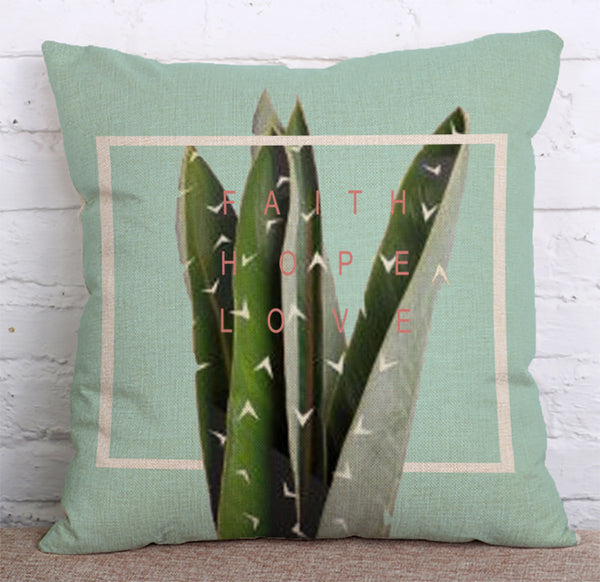 Cushion Cover SET Cotton Linen Throw Pillow,Green Plants - LiYiFabrics