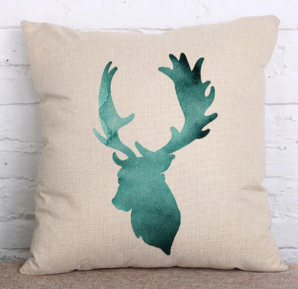 Cushion Cover SET Cotton Linen Throw Pillow, Deer - LiYiFabrics