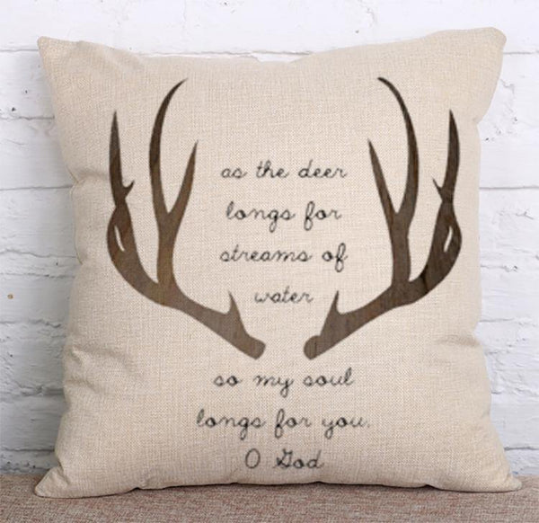 Cushion Cover SET Cotton Linen Throw Pillow, Deer - LiYiFabrics