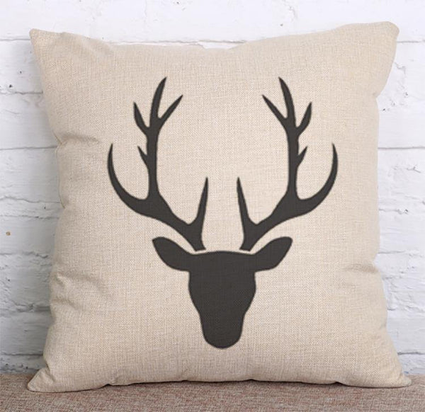 Cushion Cover SET Cotton Linen Throw Pillow, Deer - LiYiFabrics