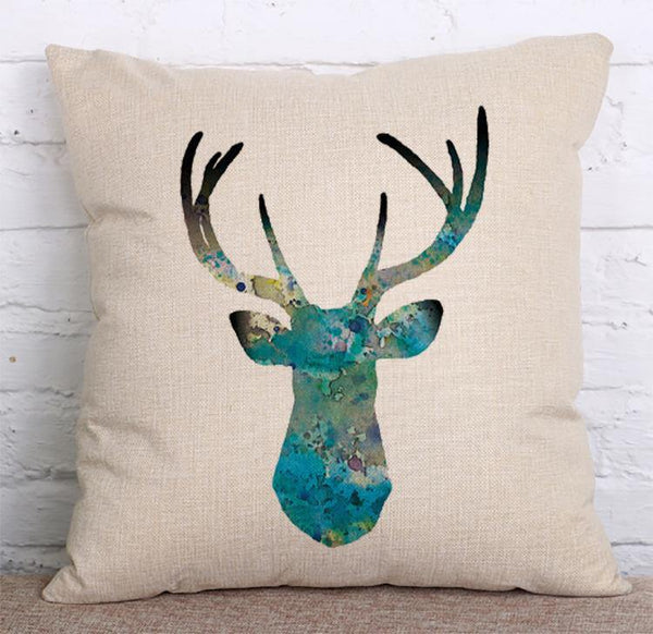 Cushion Cover SET Cotton Linen Throw Pillow, Deer - LiYiFabrics