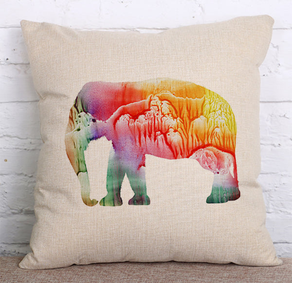 Cushion Cover SET Cotton Linen Throw Pillow,Painted Animals - LiYiFabrics