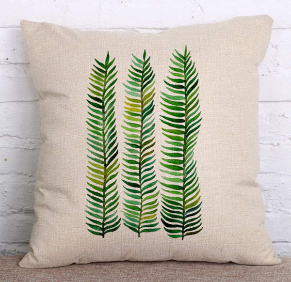 Cushion Cover SET Cotton Linen Throw Pillow,Leaves - LiYiFabrics