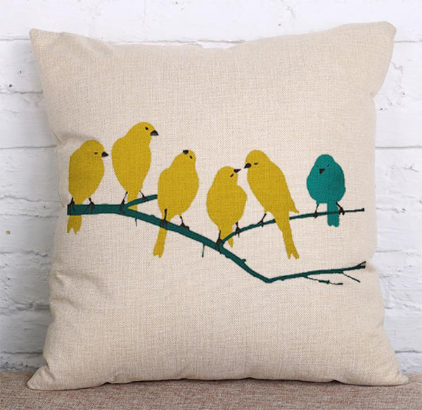 Cushion Cover SET Cotton Linen Throw Pillow,Leaves - LiYiFabrics