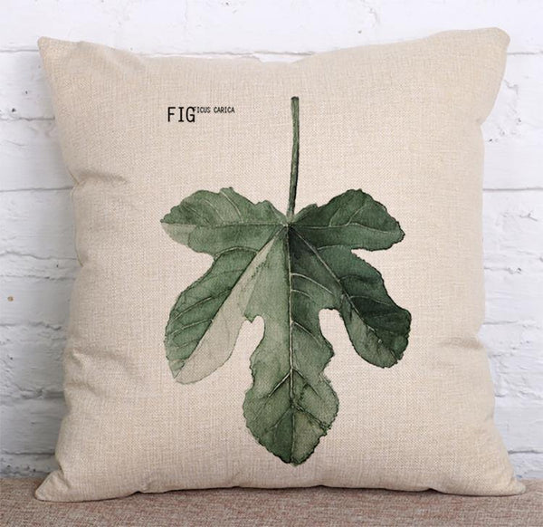 Cushion Cover SET Cotton Linen Throw Pillow, Green Plants - LiYiFabrics
