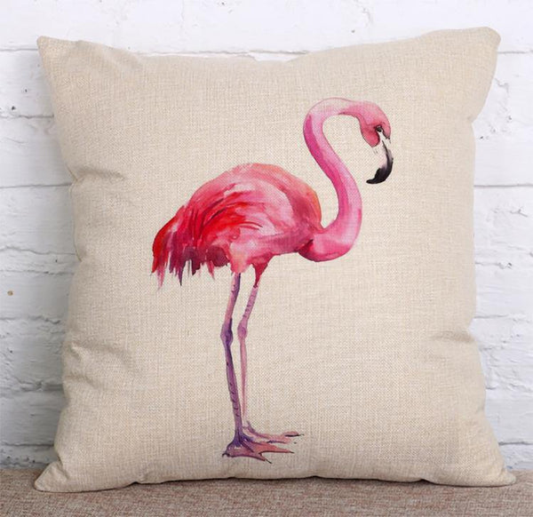 Cushion Cover SET Cotton Linen Throw Pillow, Bird design - LiYiFabrics