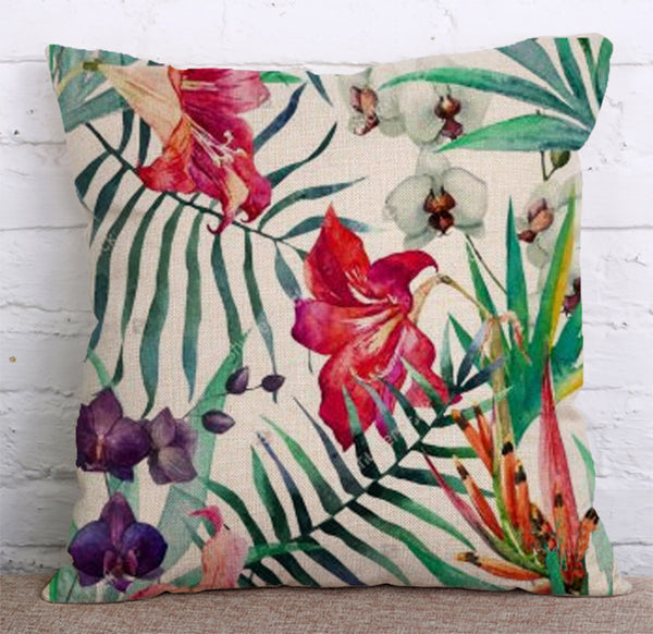 Cushion Cover SET Cotton Linen Throw Pillow,Plants - LiYiFabrics