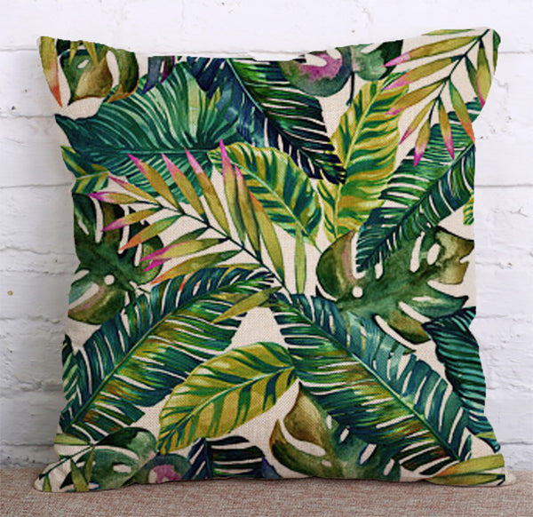 Cushion Cover SET Cotton Linen Throw Pillow,Plants - LiYiFabrics