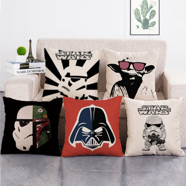 Cushion Cover SET Cotton Linen Throw Pillow, Star Wars - LiYiFabrics