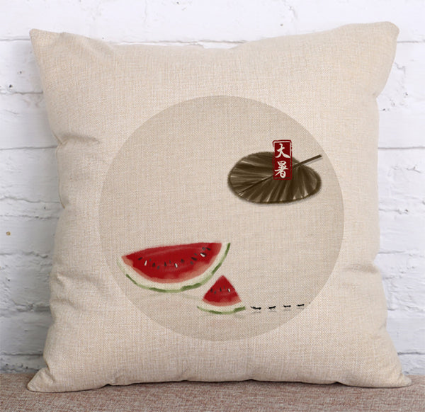 Cushion Cover SET Cotton Linen Throw Pillow,Traditional Chinese Painting - LiYiFabrics