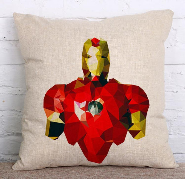 Cushion Cover SET Cotton Linen Throw Pillow, Ink Super Heros - LiYiFabrics