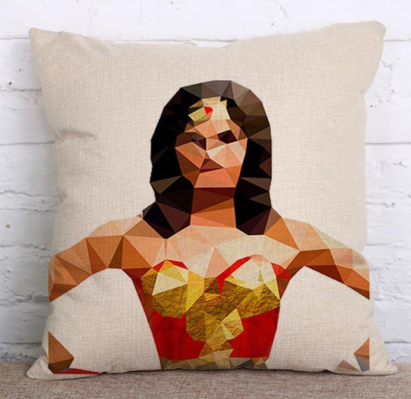 Cushion Cover SET Cotton Linen Throw Pillow, Ink Super Heros - LiYiFabrics