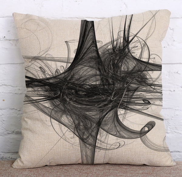 Cushion Cover SET Cotton Linen Throw Pillow,Absract Painting design by lyfabrics - LiYiFabrics