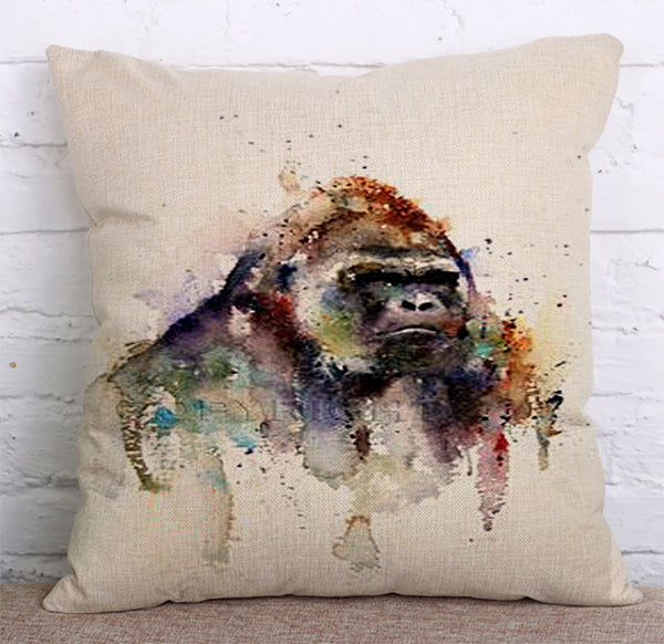 Cushion Cover SET Cotton Linen Throw Pillow,Ink Animals - LiYiFabrics