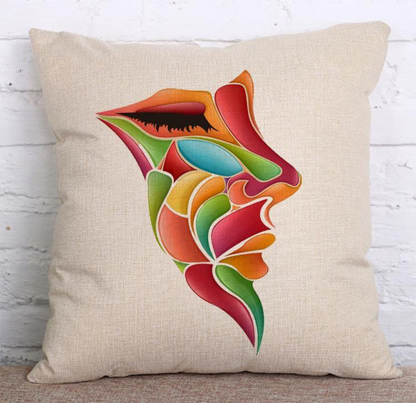 Cushion Cover SET Cotton Linen Throw Pillow, face - LiYiFabrics