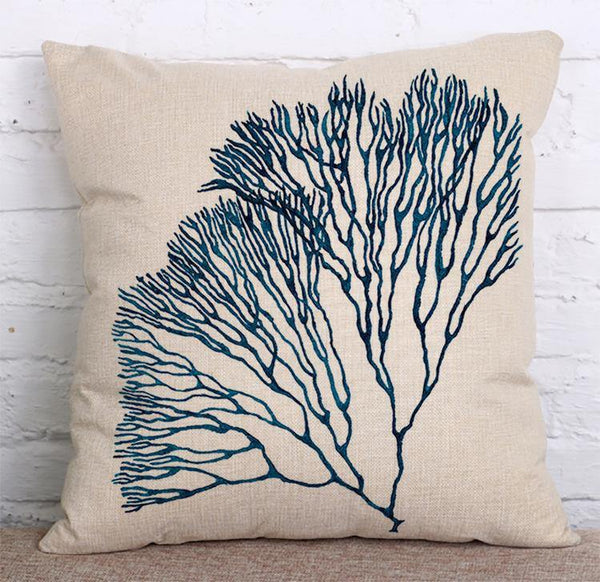 Cushion Cover SET Cotton Linen Throw Pillow, Plants - LiYiFabrics