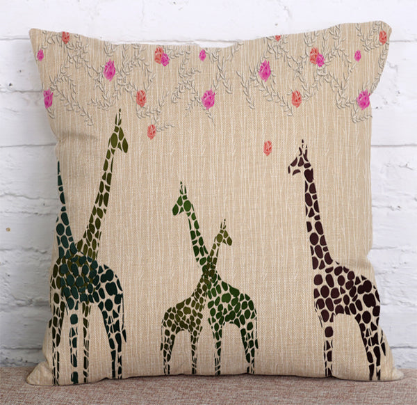 Cushion Cover SET Cotton Linen Throw Pillow,Deers - LiYiFabrics