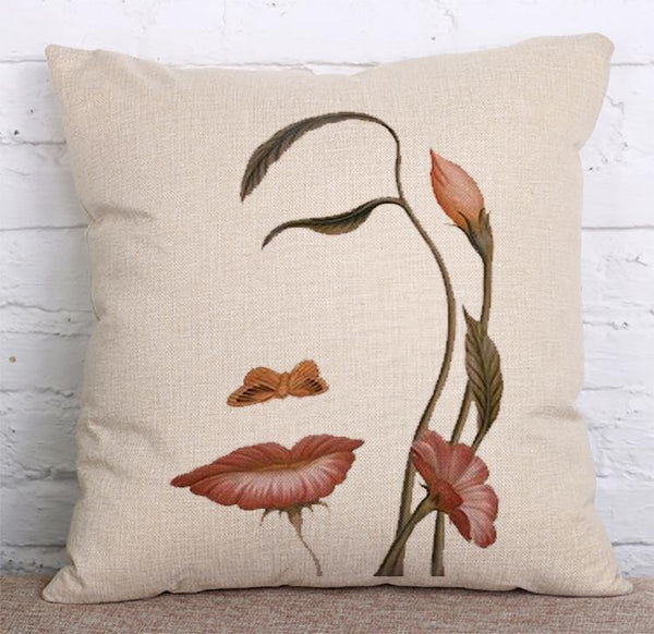 Cushion Cover SET Cotton Linen Throw Pillow, Fashion Ladies - LiYiFabrics