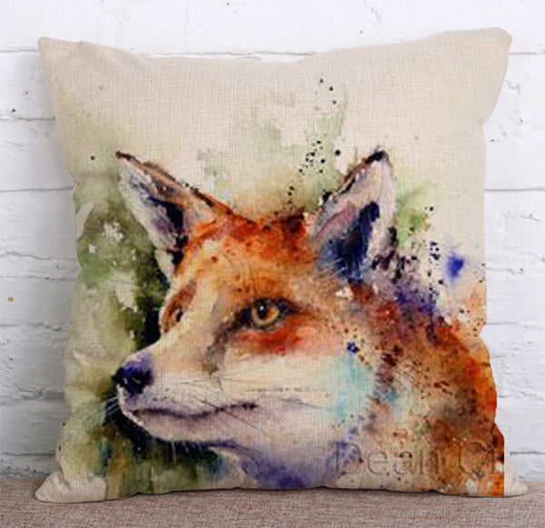 Cushion Cover SET Cotton Linen Throw Pillow,Ink Animals - LiYiFabrics