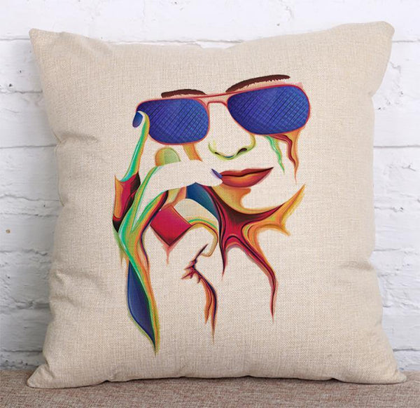 Cushion Cover SET Cotton Linen Throw Pillow, face - LiYiFabrics