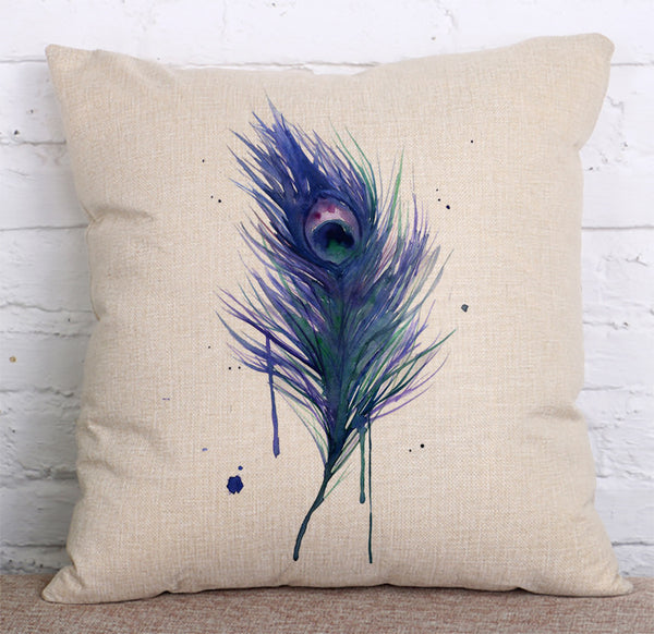 Cushion Cover SET Cotton Linen Throw Pillow,Feathers - LiYiFabrics