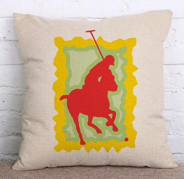 Cushion Cover SET Cotton Linen Throw Pillow, Equestrian - LiYiFabrics