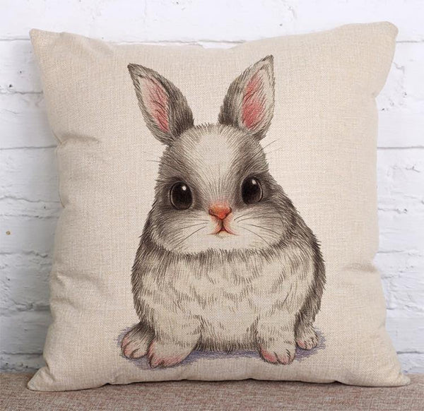 Cushion Cover SET Cotton Linen Throw Pillow, lovely cat - LiYiFabrics