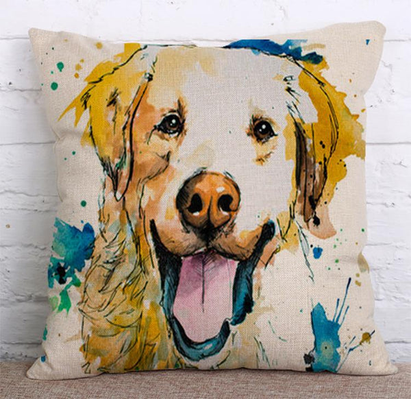 Cushion Cover SET Cotton Linen Throw Pillow,Dog - LiYiFabrics