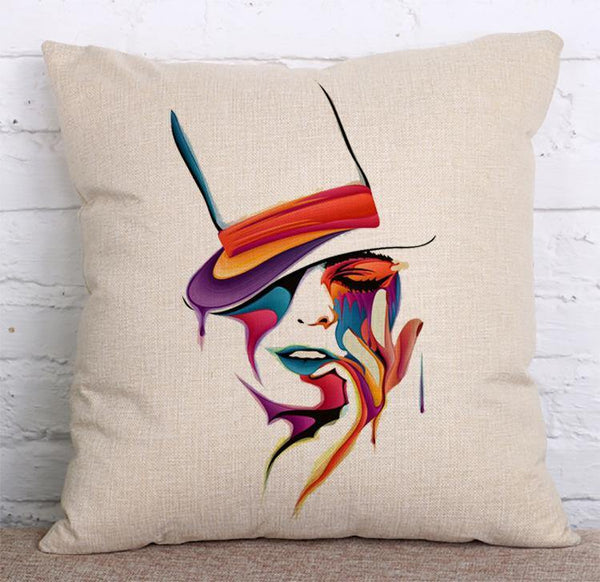 Cushion Cover SET Cotton Linen Throw Pillow, face - LiYiFabrics