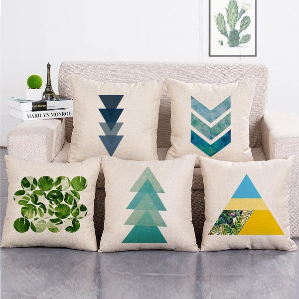 Cushion Cover SET Cotton Linen Throw Pillow, Arrow design - LiYiFabrics