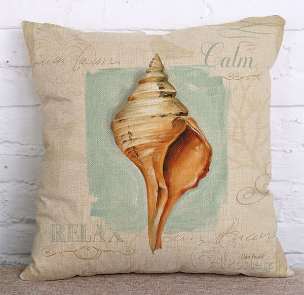 Cushion Cover SET Cotton Linen Throw Pillow,Starfish Style - LiYiFabrics