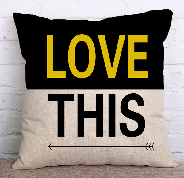 Cushion Cover SET Cotton Linen Throw Pillow,Love Style - LiYiFabrics