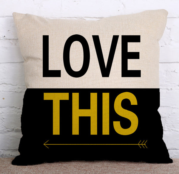 Cushion Cover SET Cotton Linen Throw Pillow,Love Style - LiYiFabrics