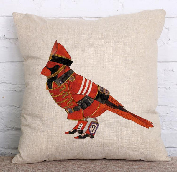 Cushion Cover SET Cotton Linen Throw Pillow, birds design - LiYiFabrics