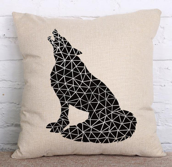 Cushion Cover SET Cotton Linen Throw Pillow, Animals design - LiYiFabrics
