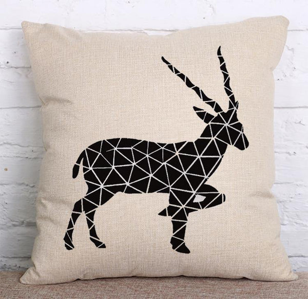 Cushion Cover SET Cotton Linen Throw Pillow, Animals design - LiYiFabrics