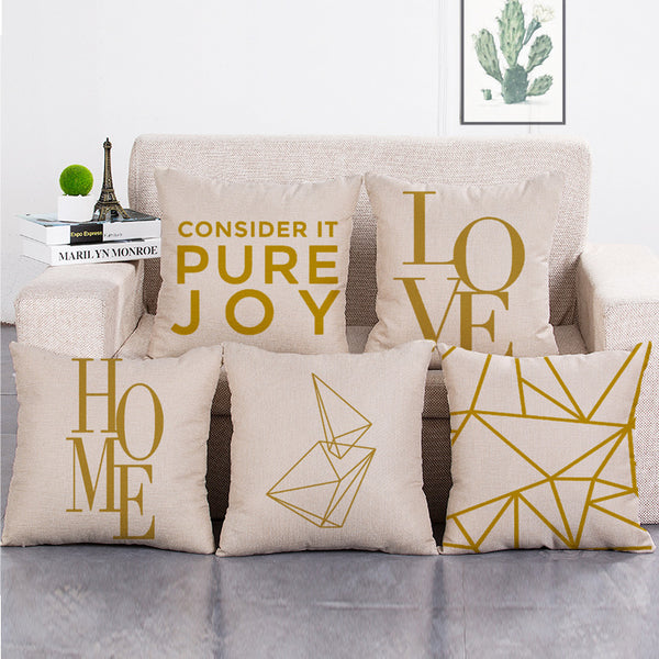 Cushion Cover SET Cotton Linen Throw Pillow,Simplicity - LiYiFabrics