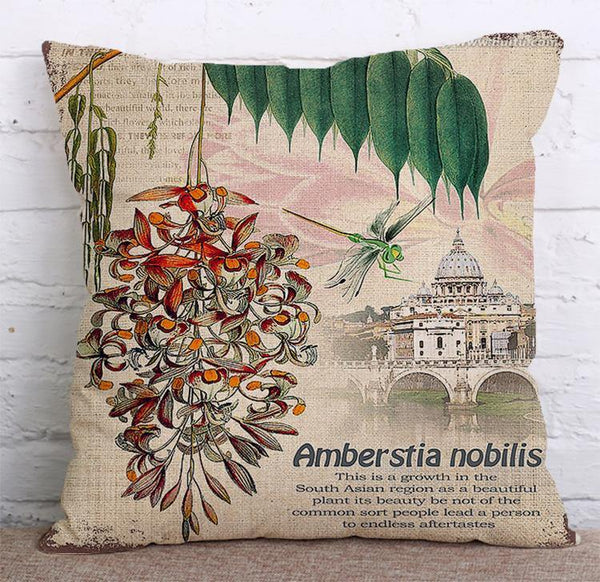 Cushion Cover SET Cotton Linen Throw Pillow, Lotus - LiYiFabrics