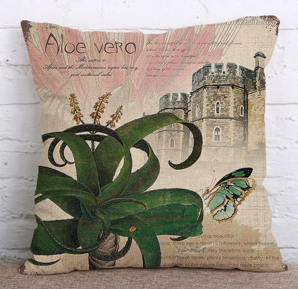 Cushion Cover SET Cotton Linen Throw Pillow, Lotus - LiYiFabrics