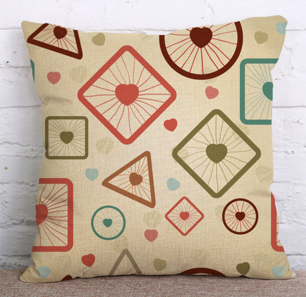 Cushion Cover SET Cotton Linen Throw Pillow,Geometry - LiYiFabrics