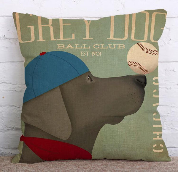 Cushion Cover SET Cotton Linen Throw Pillow, Doggy - LiYiFabrics