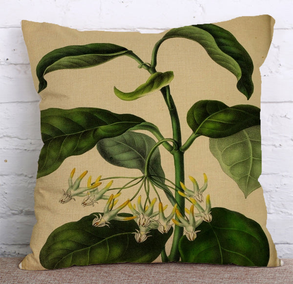 Cushion Cover SET Cotton Linen Throw Pillow,Green Plants - LiYiFabrics