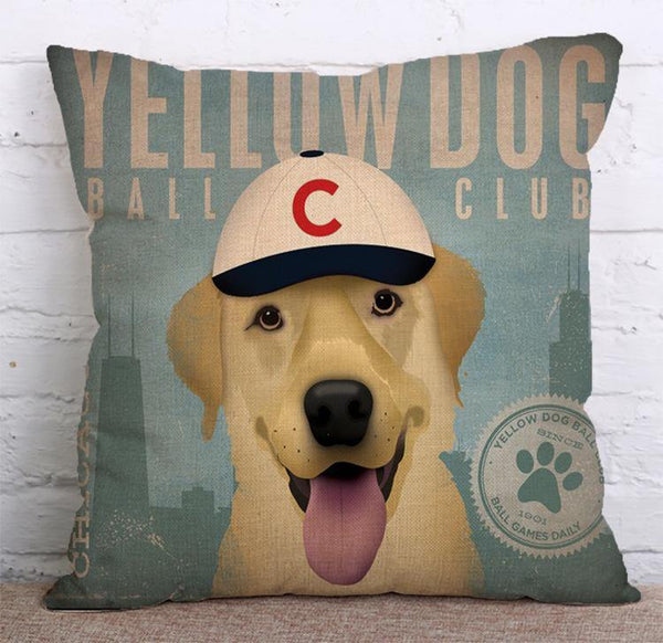 Cushion Cover SET Cotton Linen Throw Pillow, Doggy - LiYiFabrics