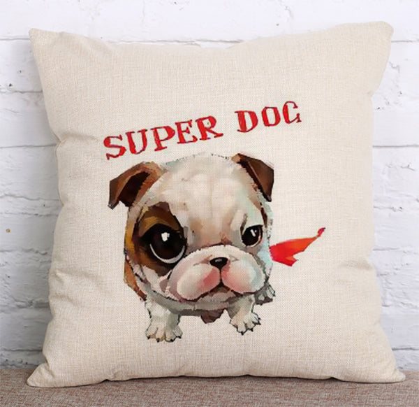 Cushion Cover SET Cotton Linen Throw Pillow,Cartoon Animals style - LiYiFabrics