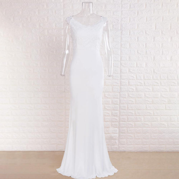 Bridesmaid dresses lace, white lace long skirt, - LiYiFabrics