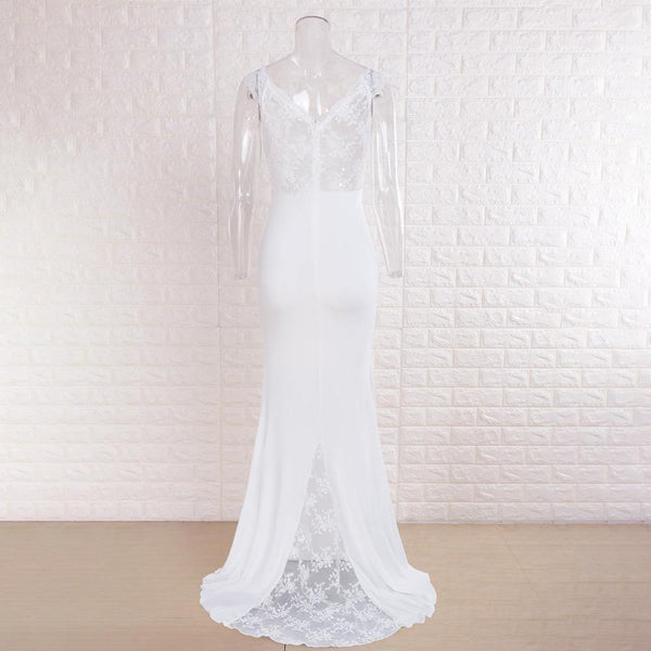 Bridesmaid dresses lace, white lace long skirt, - LiYiFabrics